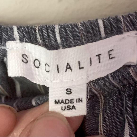 SOCIALITE Nordstrom Striped Off-The-Shoulder Mini Dress Coverup Loose Fit Small - Picture 2 of 14